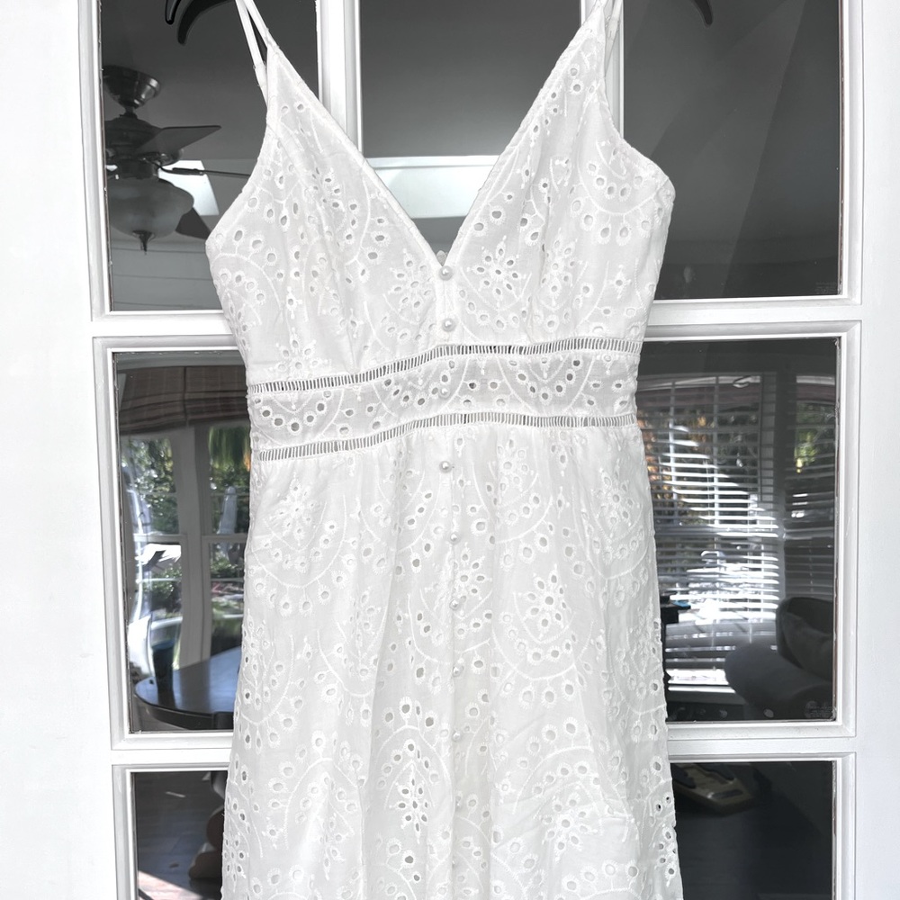 White eyelet maxi dress Spaghetti strap small